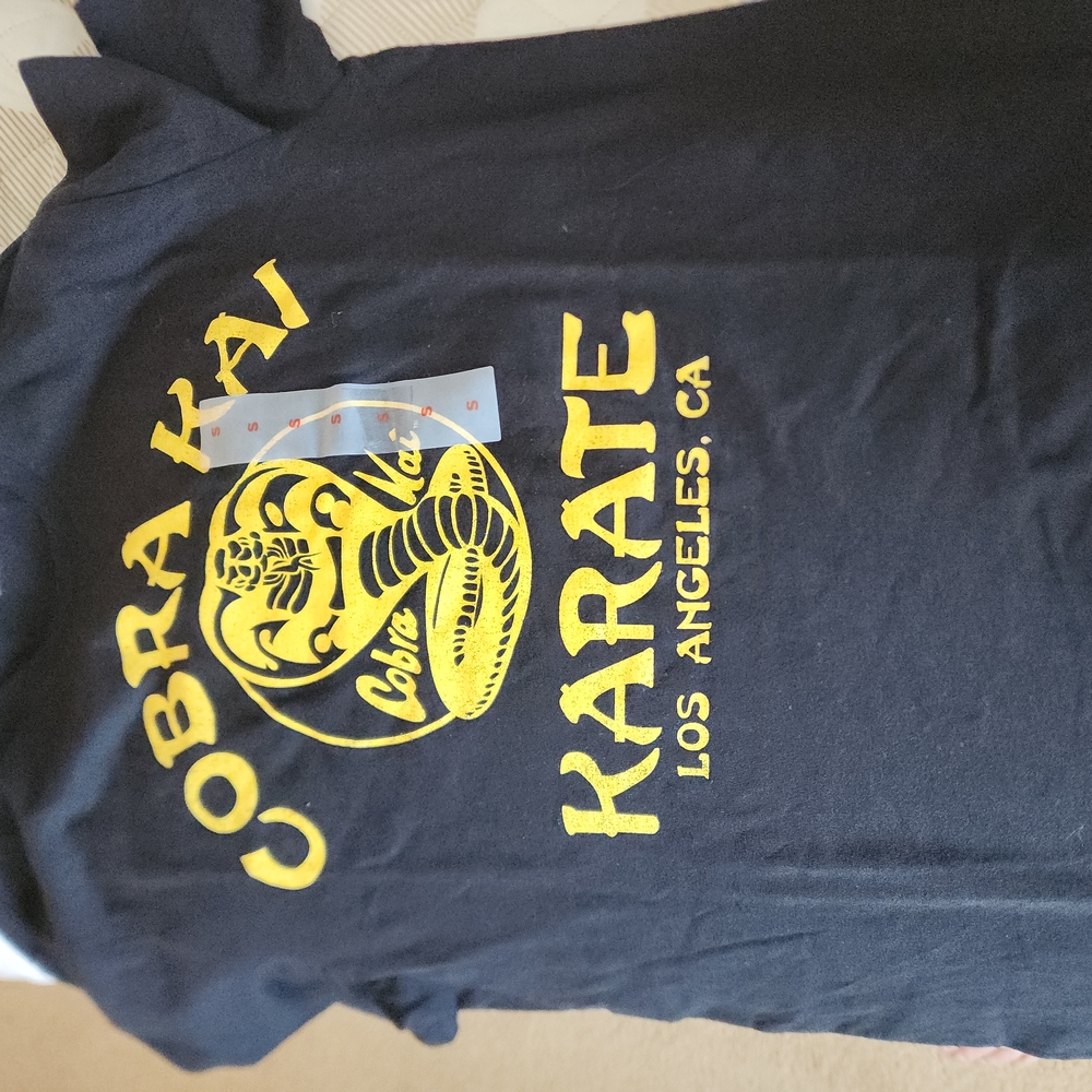 Old Navy Black and Yellow Cobra Kai Karate Tee